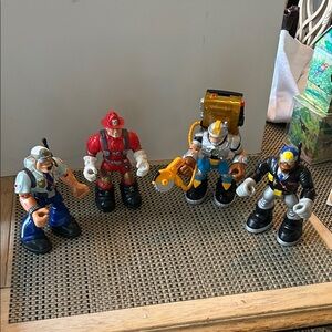 VINTAGE set of #4 Fischer Price RESCUE HEROES Toy Figurines